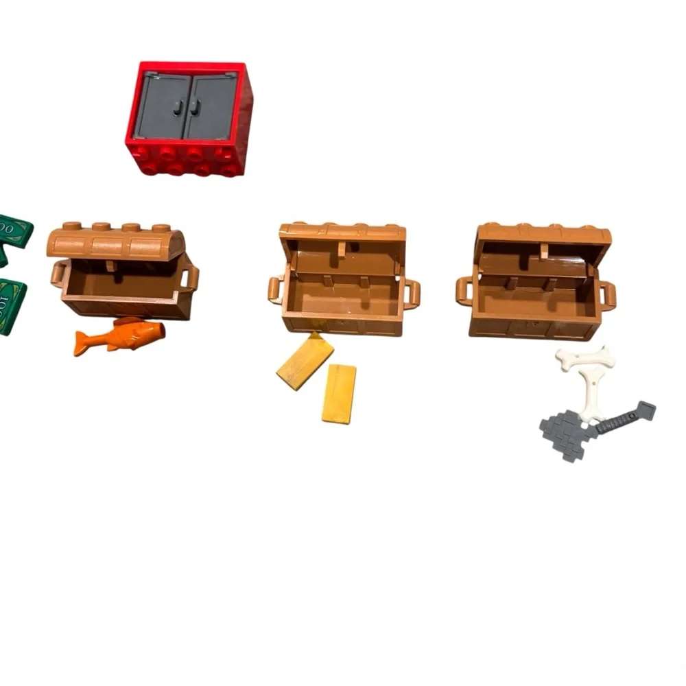 Various Lego Brand Accessories- Safe,‎ window, Three Treasure Chests with Items